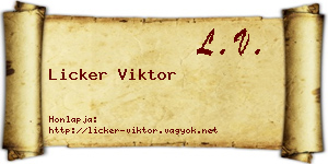 Licker Viktor névjegykártya